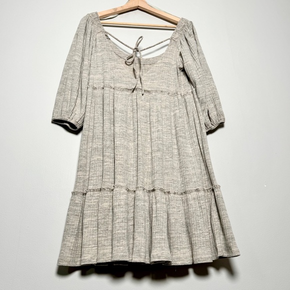 Daily Practice by Anthropologie Ribbed Mini Dress in Oatmeal Sz M - Picture 7 of 9